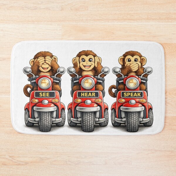 Item preview, see no evil,hear no evil,speak no evil monkeys on scooters designed and sold by JamesDunican.