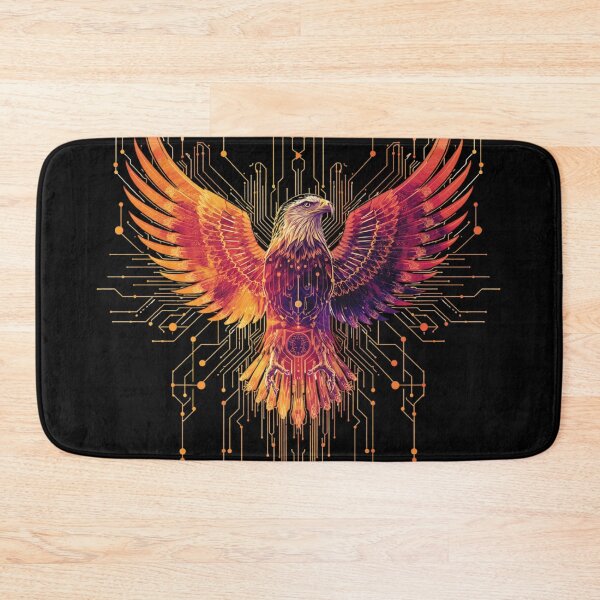 Item preview, Neon Solarpunk Eagle Majestic Circuit Board Design designed and sold by Shape-Forge.