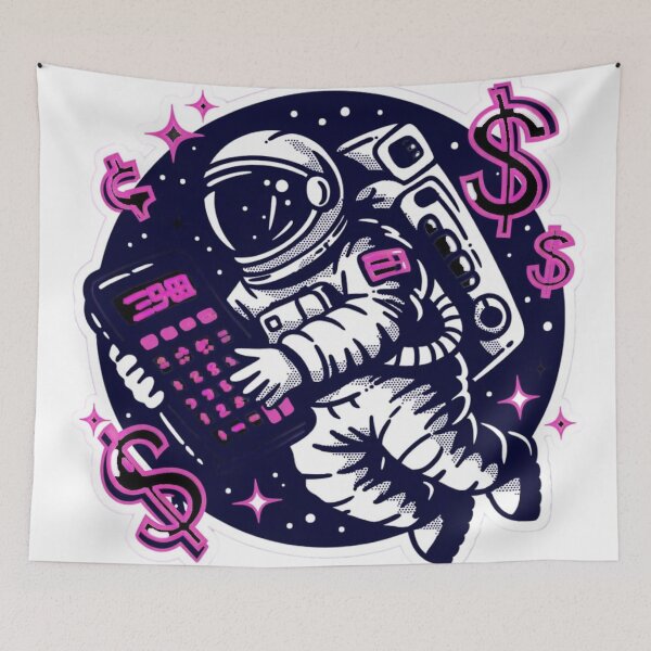 Item preview, Funny Astronaut Accountant Floating with Calculator Sticker designed and sold by Barkashow.