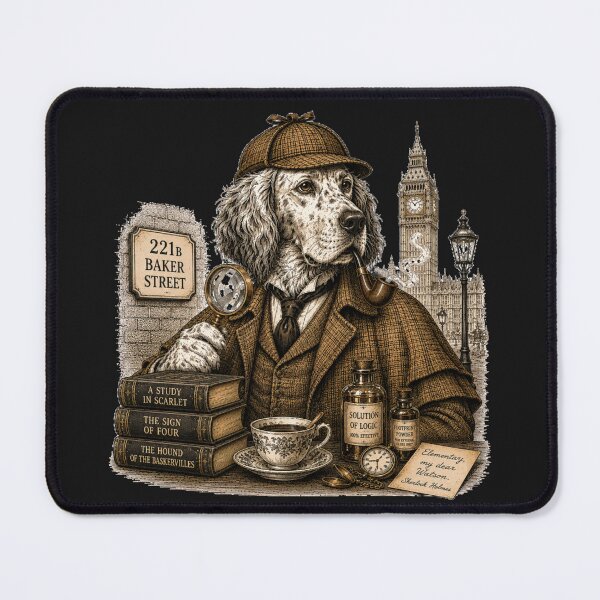 Item preview, Sherlock Holmes Dog – Literary Character Detective designed and sold by Caradestrella.