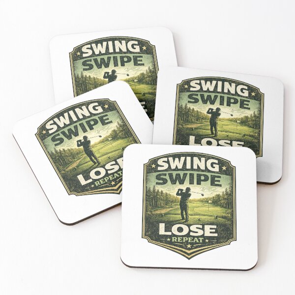 Item preview, Swing Swipe Lose Repeat Funny Golfer Vintage Golf Design designed and sold by Globivara Studio.