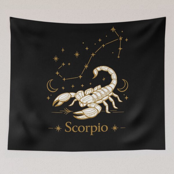 Item preview, Scorpio Zodiac Constellation Gold Line Art | Minimalist Scorpion Astrology Wall Art, T-Shirt & Sticker Design designed and sold by Emoji Emblems.