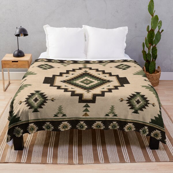 Item preview, Evergreen Lodge Southwestern Pattern | Forest Green Luxury Geometric Textile designed and sold by Swanny's Custom T-shirt and Gift Designs.