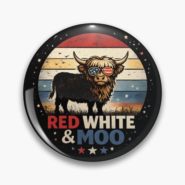 Item preview, Red White & Moo Highland Cow Collection | Patriotic Americana Cow Designs designed and sold by Lina Caro.