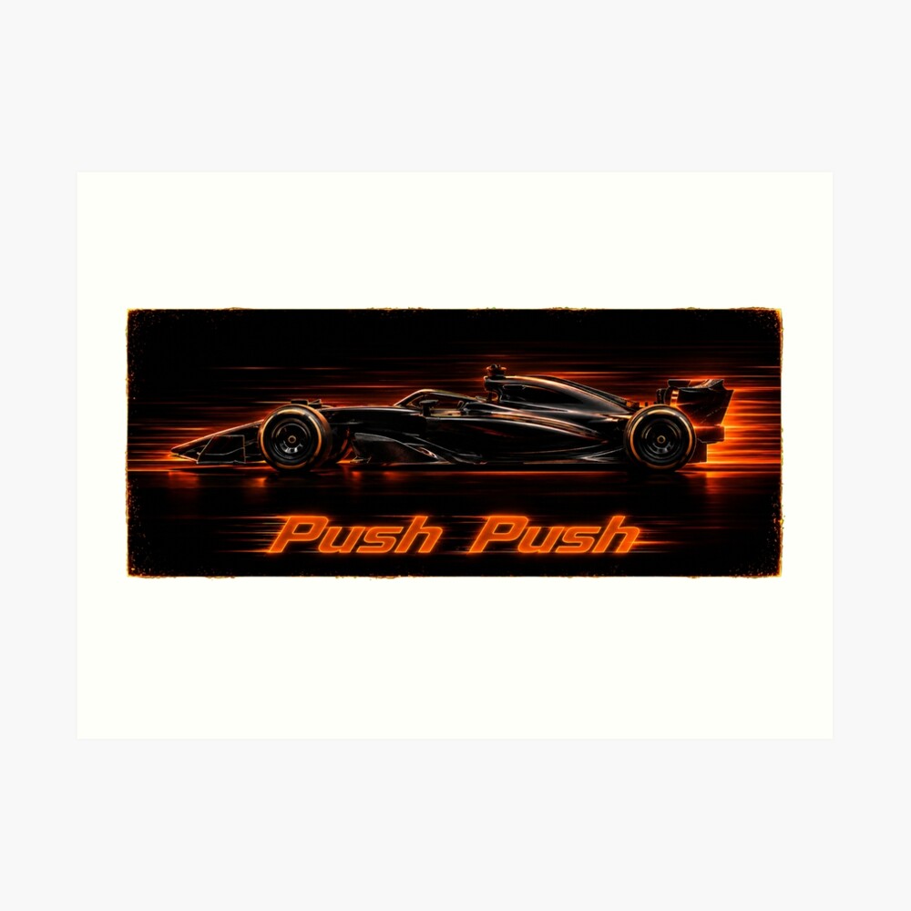 Neon Push Push Grand Prix Racer Speed Art on a art print