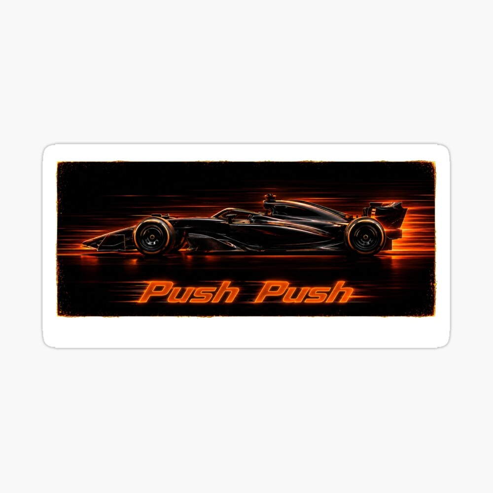 Neon Push Push Grand Prix Racer Speed Art on a sticker