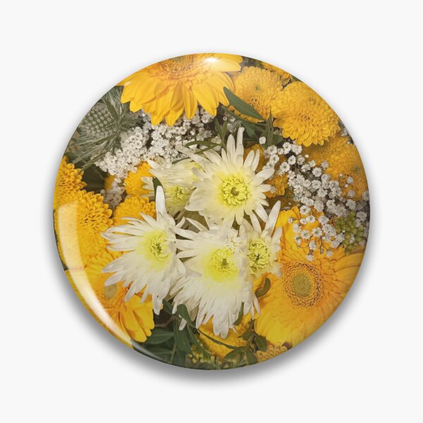 Item preview, Bright Yellow Gerbera Flower Bouquet with White Blossoms designed and sold by PhuongVoArt.