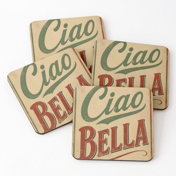 Item preview, Ciao Bella – Vintage Italian Sign Typography Design designed and sold by EmeraldeaArt.