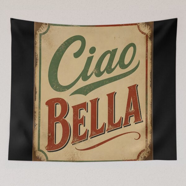 Item preview, Ciao Bella – Vintage Italian Sign Typography Design designed and sold by EmeraldeaArt.