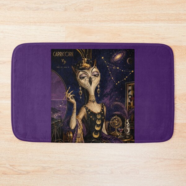 Item preview, Capricorn Moon Owl - Art Deco Zodiac Astrology Art designed and sold by Natalia-Vlad.
