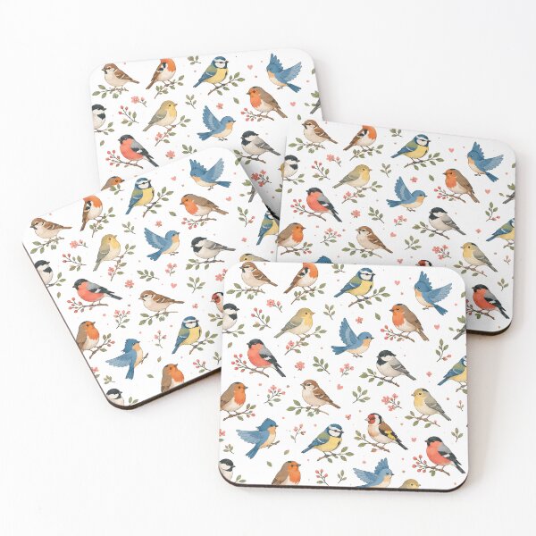 Item preview, Cute Bird Pattern – Colorful Songbirds and Floral Seamless Design designed and sold by Seculinator.