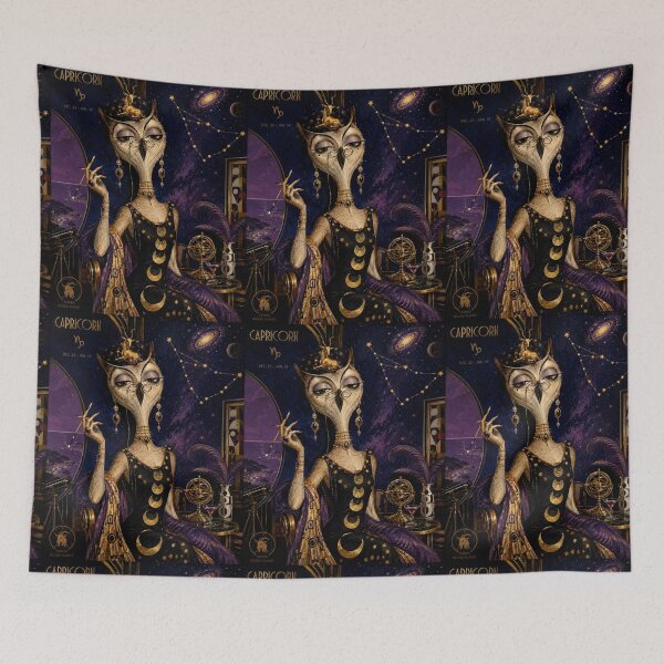 Item preview, Capricorn Moon Owl - Art Deco Zodiac Astrology Art designed and sold by Natalia-Vlad.