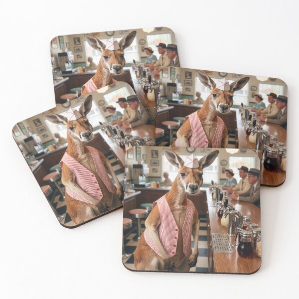 Item preview, Kangaroo Is One Handsome Soda Jerk designed and sold by Tridentulus.