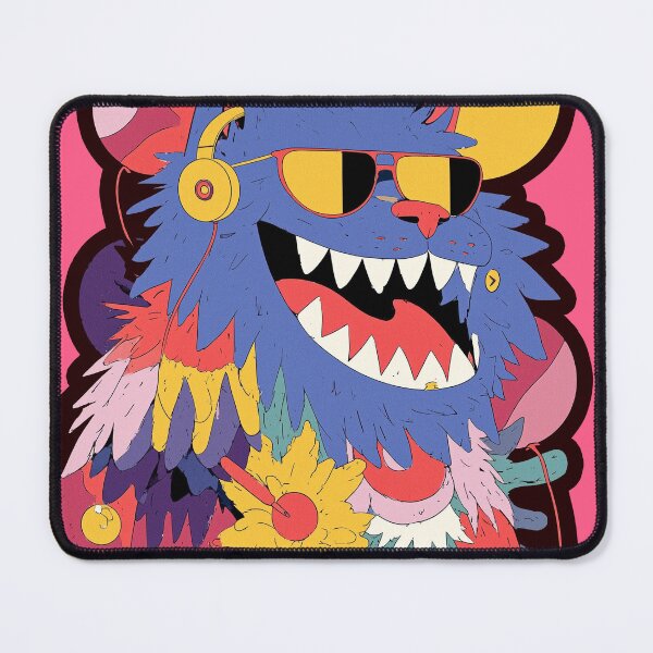 Item preview, Psychedelic Party Monster Cat designed and sold by Bizu digitalart..