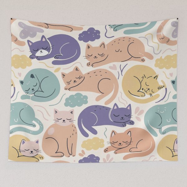 Item preview, Cute Sleeping Cats Pattern Design designed and sold by NOVASTOCK117.