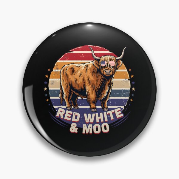 Item preview, Red White & Moo Highland Cow Collection | Patriotic Americana Cow Designs designed and sold by Lina Caro.