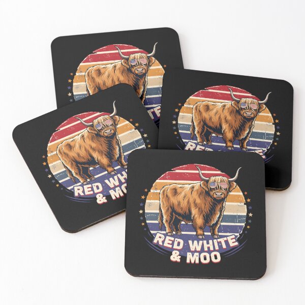Item preview, Red White & Moo Highland Cow Collection | Patriotic Americana Cow Designs designed and sold by Lina Caro.