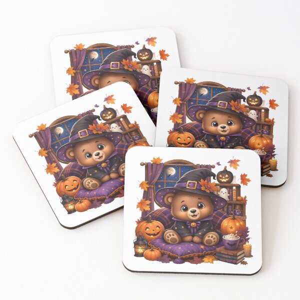 Item preview, Cute Halloween Witch Bear – Spooky Cozy Season Art Print & Sticker ?? designed and sold by CozyAnimalArt.