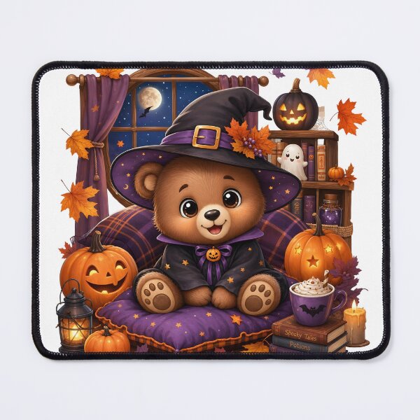 Item preview, Cute Halloween Witch Bear – Spooky Cozy Season Art Print & Sticker ?? designed and sold by CozyAnimalArt.