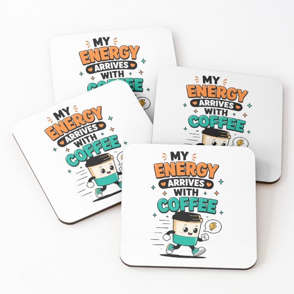 Item preview, My Energy Arrives With Coffee Funny QuoteMy Energy Arrives With Coffee Funny Quote designed and sold by Gift Phrase Studio.