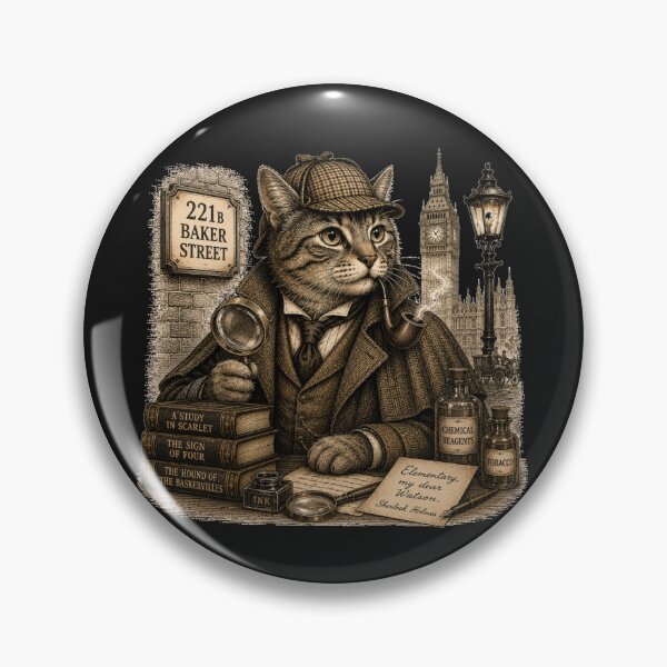 Item preview, Sherlock Holmes Cat – Literary Character Detective designed and sold by Caradestrella.