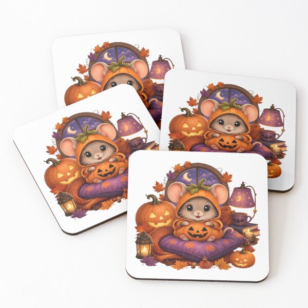 Item preview, Cute Halloween Pumpkin Mouse – Cozy Spooky Season Art & Sticker ?? designed and sold by CozyAnimalArt.