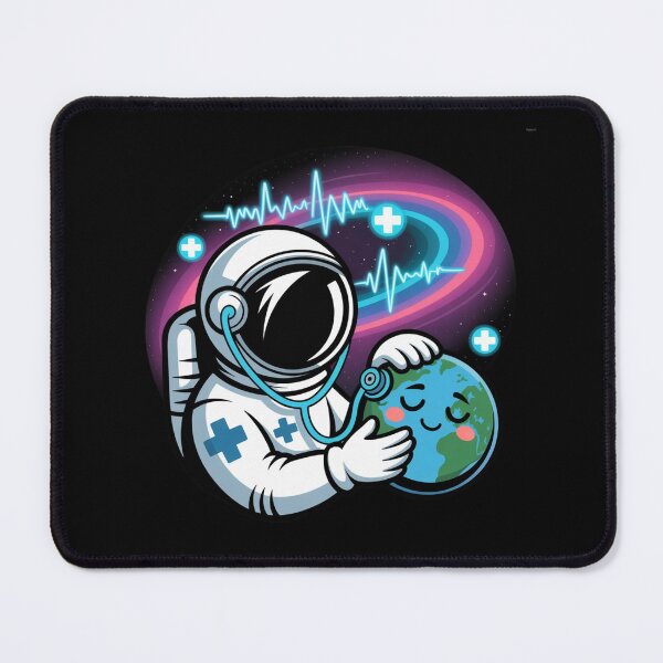 Item preview, Galactic Doctor Astronaut Checking Planet Heartbeat Sticker designed and sold by Barkashow.