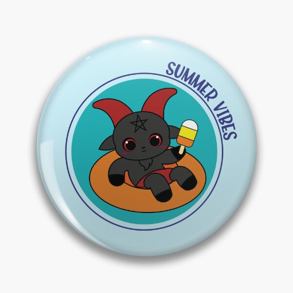 Item preview, Summer Vibes Baphomet Pool Float – Kawaii Spooky Cute Summer Design designed and sold by Hallowed Artistry.