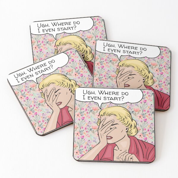 Item preview, Comic Woman Does Not Know Where To Start designed and sold by Unhinged Heather.