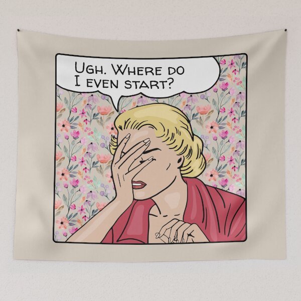 Item preview, Comic Woman Does Not Know Where To Start designed and sold by Unhinged Heather.