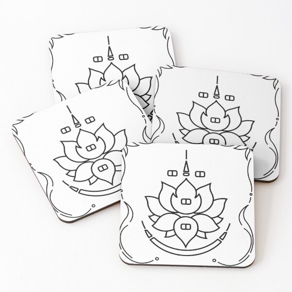 Item preview, Thai Lotus Floral Frame Border Outline Vector, Traditional Ornamental Line Art, Decorative Thai Style Emblem, Black and White Isolated Design designed and sold by Longsilp.