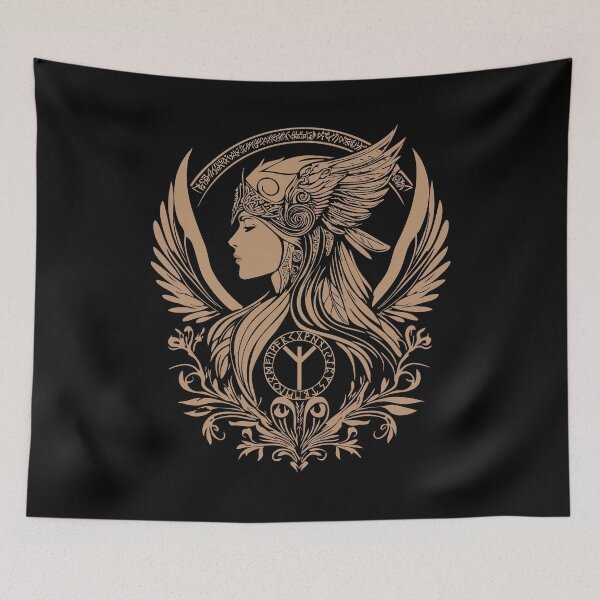 Item preview, Viking Valkyrie Design with Norse Protection Rune | Nordic Mythology Warrior Design | Norse Pagan Viking Design designed and sold by Fablemyst.