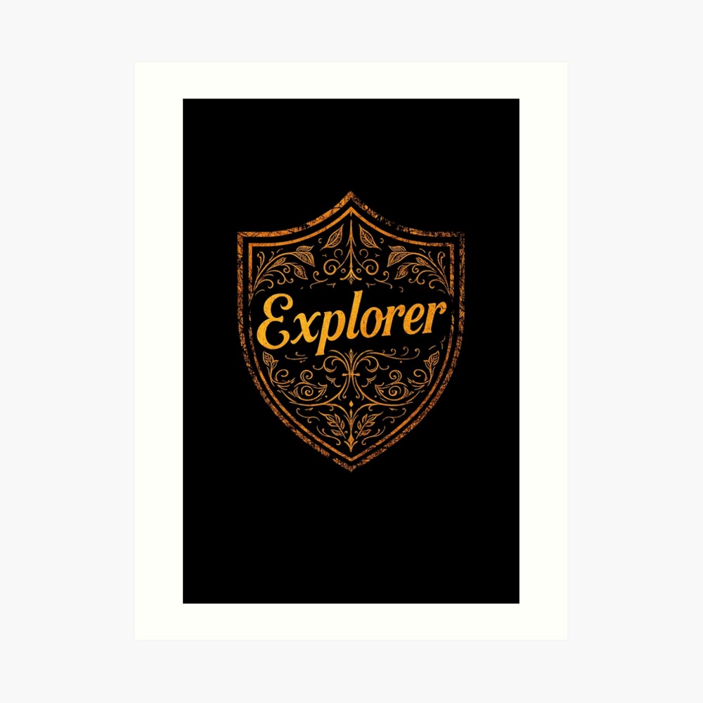 Explorer Vintage Crest Adventure Emblem on a art print