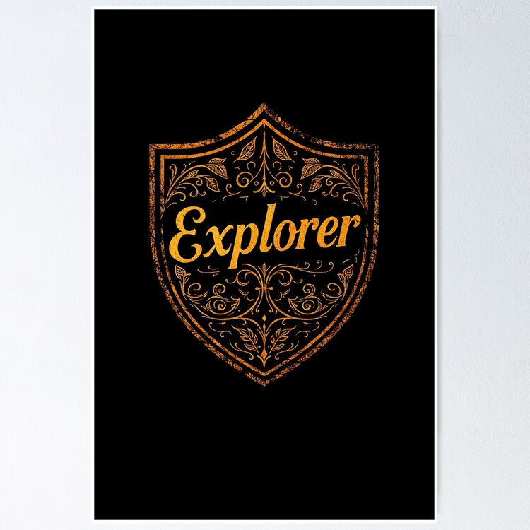 Explorer Vintage Crest Adventure Emblem — Poster