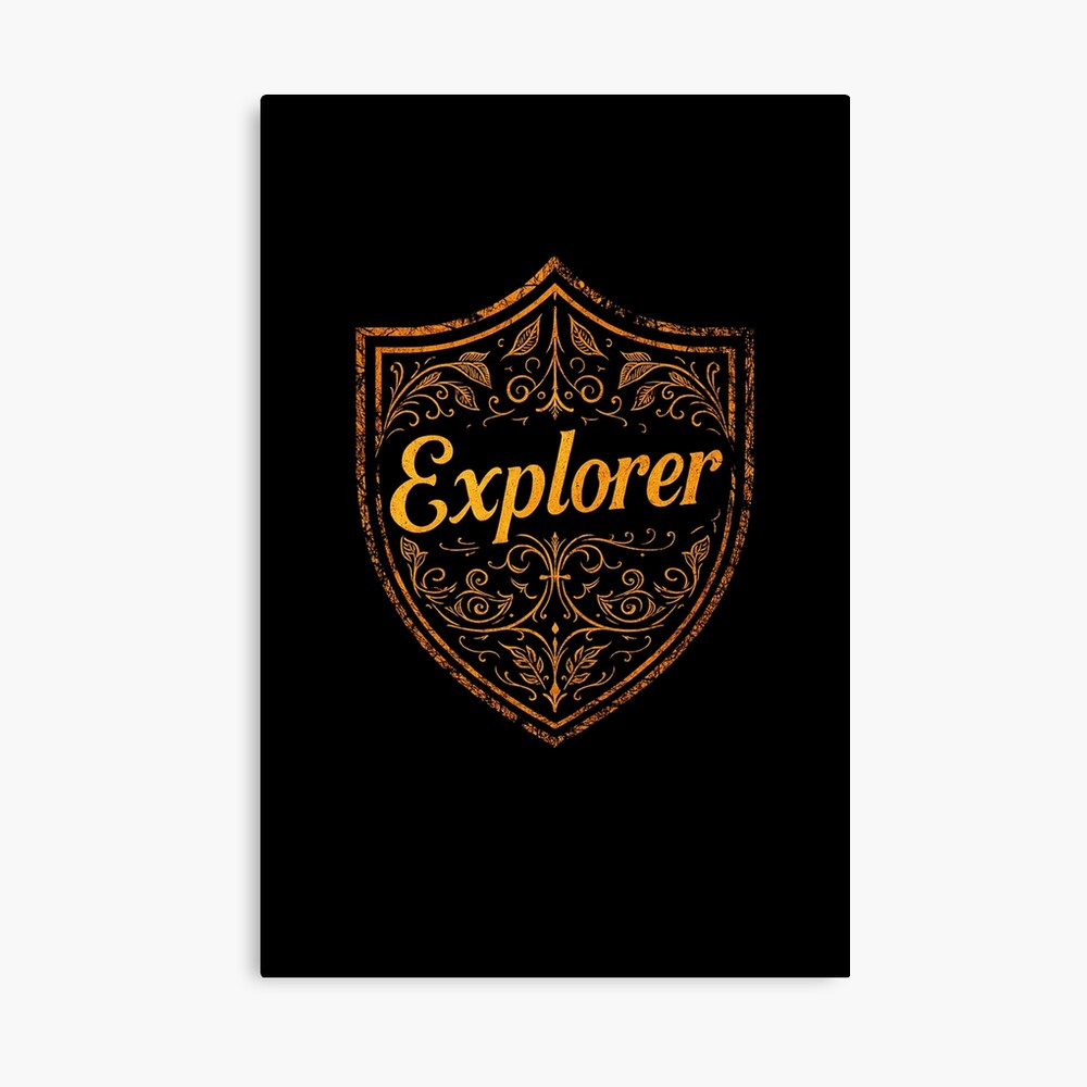 Explorer Vintage Crest Adventure Emblem on a canvas print