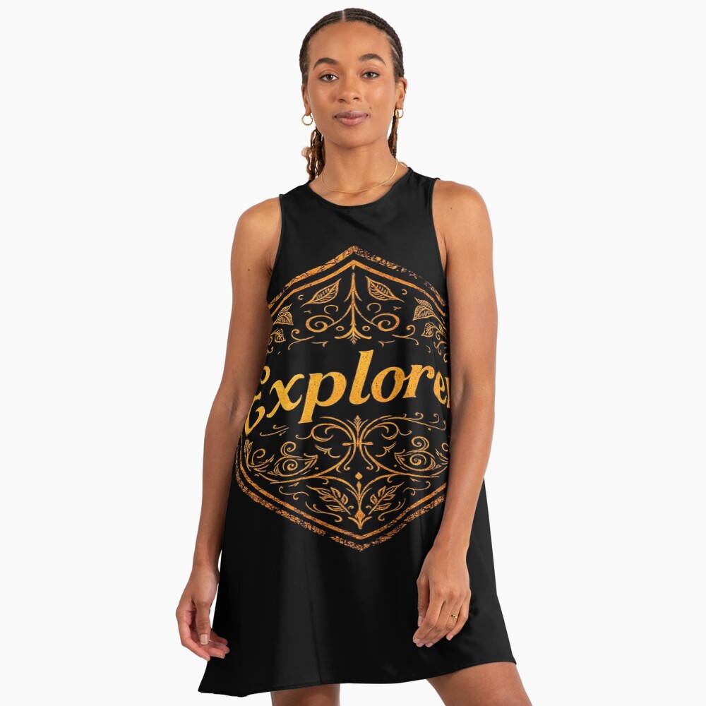 Explorer Vintage Crest Adventure Emblem on a a-line dress