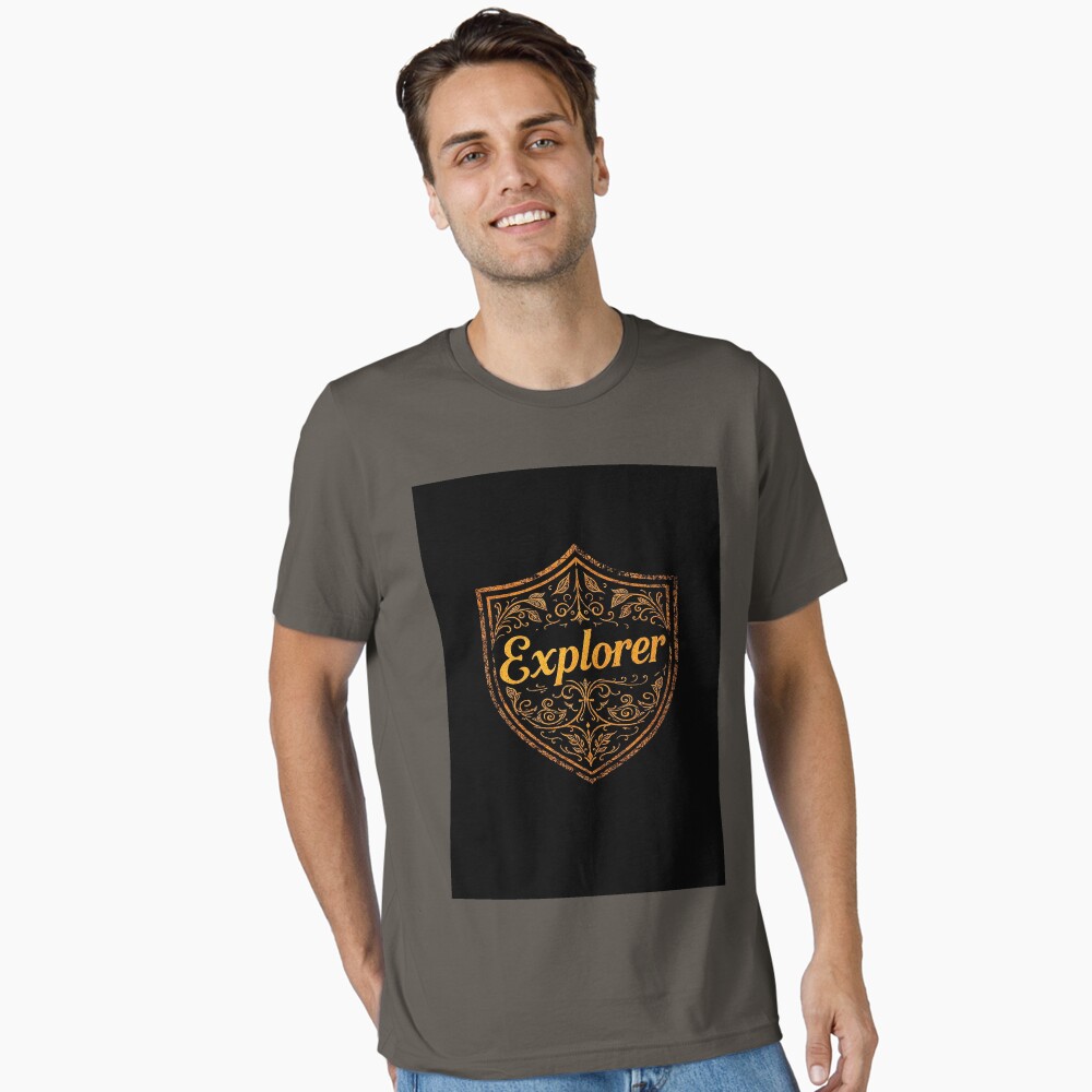 Explorer Vintage Crest Adventure Emblem on a essential t-shirt