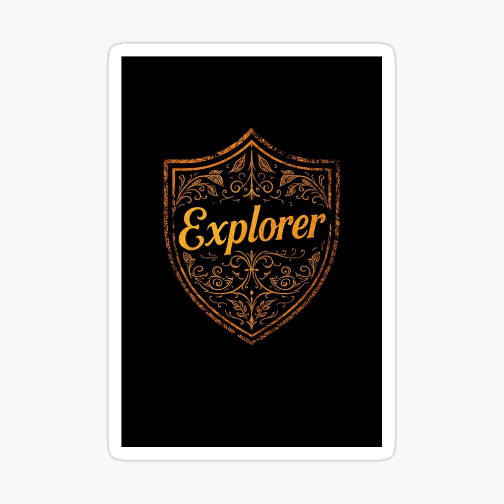 Explorer Vintage Crest Adventure Emblem on a sticker