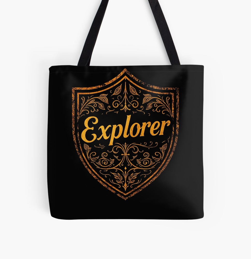 Explorer Vintage Crest Adventure Emblem on a tote bag