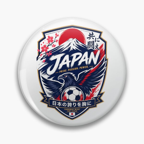 Item preview, Japan Football Fans Emblem — Red & White Vector Badge Design designed and sold by Jandedan.
