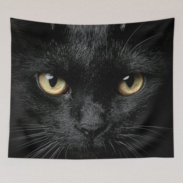 Item preview, Intense Black Cat Portrait designed and sold by AI-lineDesign.