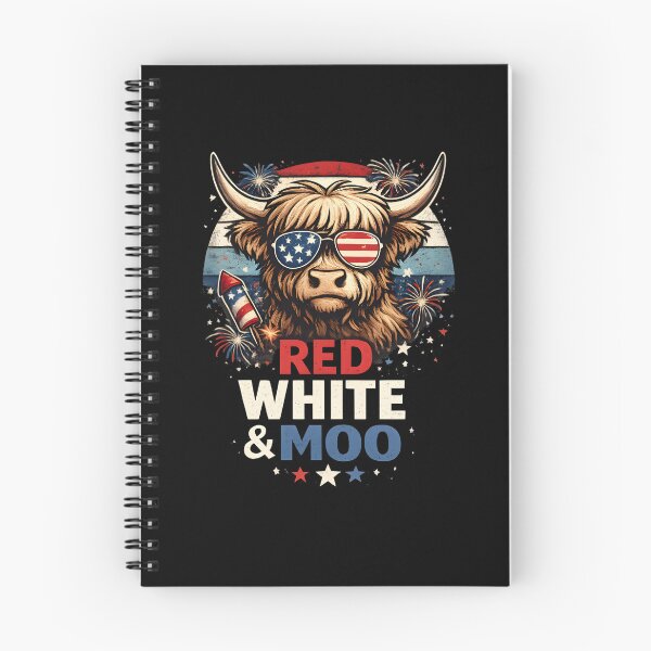 Item preview, Red White & Moo Highland Cow Collection | Patriotic Americana Cow Designs designed and sold by Lina Caro.