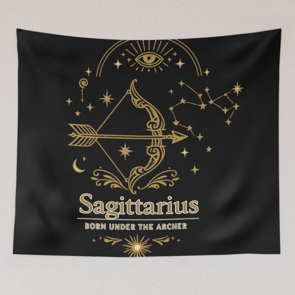 Item preview, Sagittarius Zodiac Constellation Bow & Arrow | Minimalist Celestial Astrology Art designed and sold by Emoji Emblems.