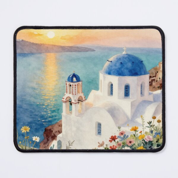 Item preview, Santorini Sunset Serenity Watercolor designed and sold by Ioanna-Studio.