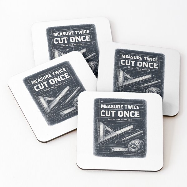 Item preview, Measure Twice Cut Once Premium Woodworking Blueprint Design designed and sold by Globivara Studio.