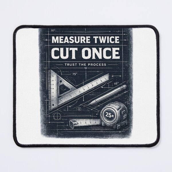 Item preview, Measure Twice Cut Once Premium Woodworking Blueprint Design designed and sold by Globivara Studio.