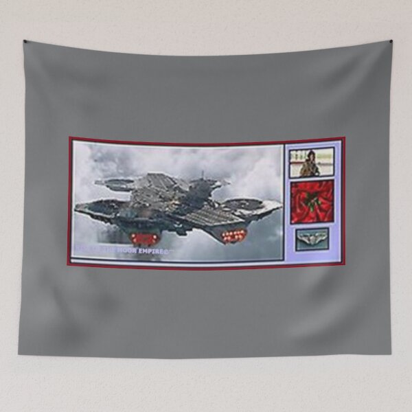 Item preview, Diseño del Imperio Mu’ur (UM)™ al-Benhadiel©™, Helicarrier, fondo gris designed and sold by HardyKnitDesign.