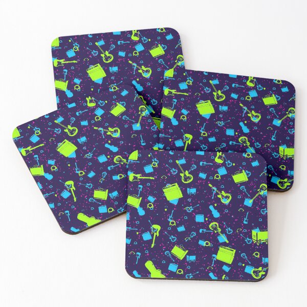 Item preview, Guitar & Amp Gig Day Pattern | Music Lover Navy Neon Splatter All Over Print designed and sold by Analog Threads & Goods.