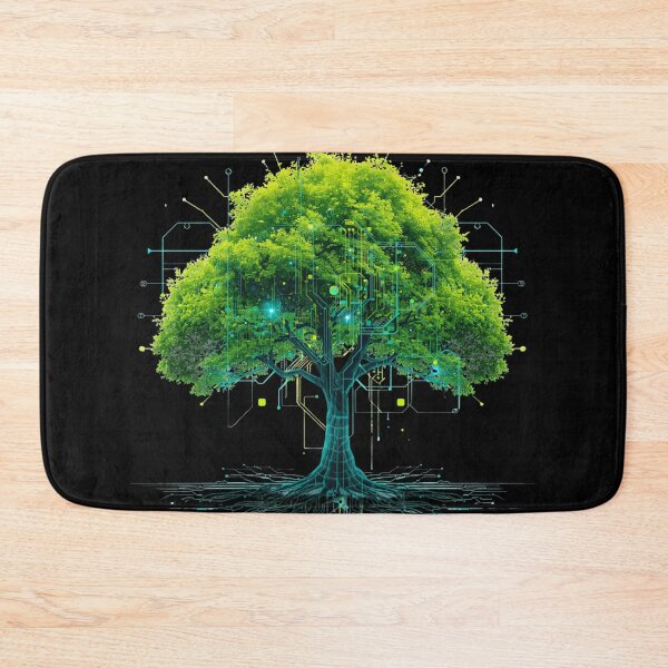 Item preview, Neon Digital Tree Cyberpunk Eco Tech Grid Design designed and sold by Shape-Forge.