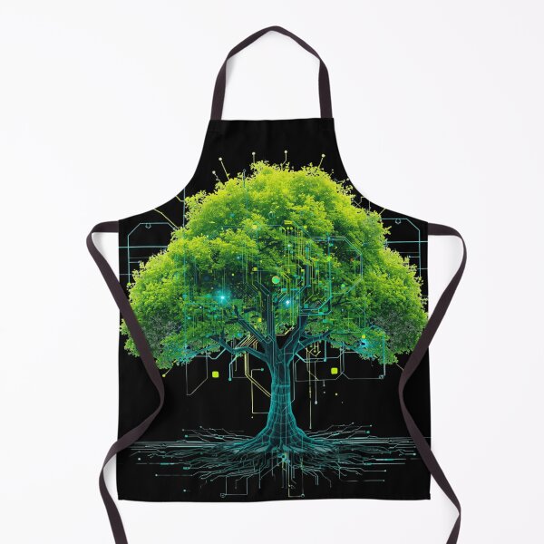 Item preview, Neon Digital Tree Cyberpunk Eco Tech Grid Design designed and sold by Shape-Forge.